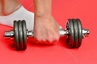 Woman exercising at home , home fitness workout