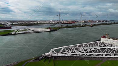 The Maeslantkering, or Maeslant barrier, is a storm barrier in the Rhine Delta in the Netherlands for flood protection