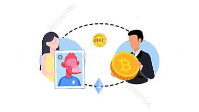 Woman trading NFT Animated Video