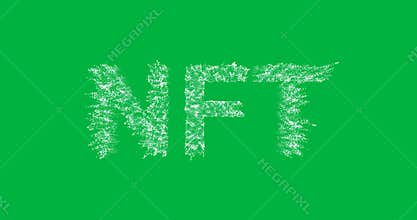 Animation of white nft over transparent background