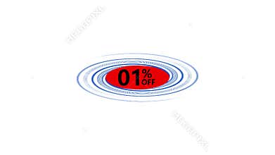 1% OFF Animated Sale Tag for Video Discount Offer White Screen video.