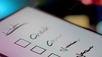 Checklist completion task done digital productivity