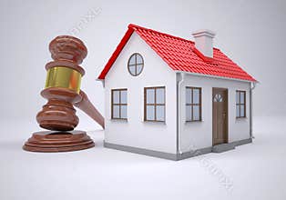 Gavel and small house