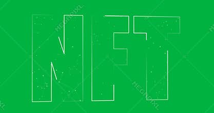 Animation of white nft text on transparent background