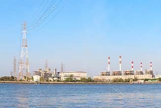 Thermal Power Plant beside river side location use for industr