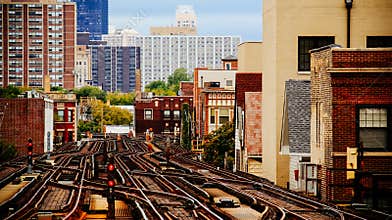 Chicago Train Tracks Urban