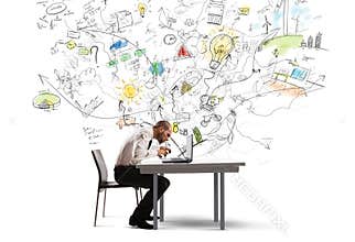 Businessman and new idea