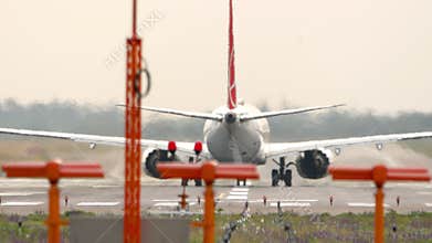 Airplane accelerating for takeoff