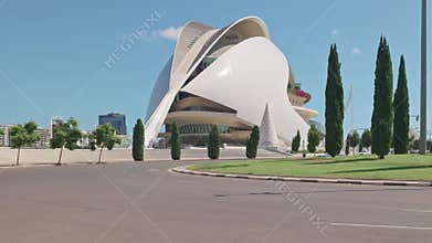 Modern architecture of Palau de les Arts Reina Sofia in Valencia