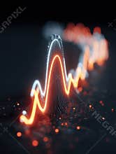 Colorful Wave Patterns Reflecting Sound Frequencies in a Dark Environment Showcasing an Abstract Representation of Audio