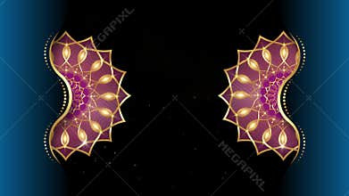 Animation of vintage Luxury mandalas with old gold frame in arabesque pattern Arabic or Indian style. Motion Graphics