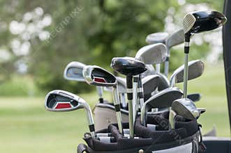 A set of golf clubs