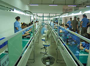 Chinese sweatshop interior