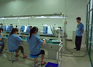 Chinese sweatshop interior