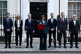 Rachel Reeves poses with the red Budget Box.