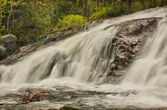 A cascade of water over the rocks