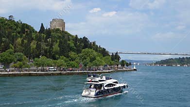 Cruising in the Bosphorus Strait in Istanbul Turkey