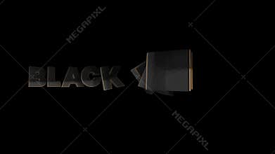 Black Friday Sale Event with Glossy Dark Letters