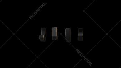 June Month in 3D Dark Letters Isolated on Black