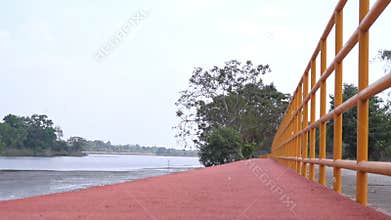 Running Track Lane View at Outdoor Sports Field in Athletic Training Atmosphere.