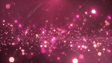 Warm pink champagne particles shimmering in calm airy motion