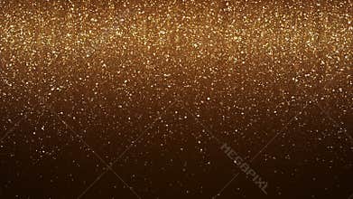 4K Dynamic Abstract Motion Gold Colored Flicking Bokeh BG with copy space.