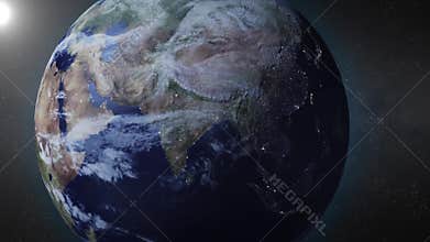 Earth animation zooms in on china