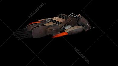 Futuristic 3D battleship aircraft