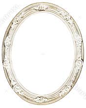 White oval Baroque frame
