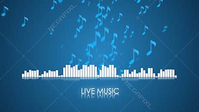 Sound wave and music note