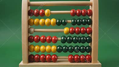 Traditional Wooden Abacus Used for Counting and Mathematical Calculations