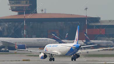 Ural Airlines Airbus A321 on the runway