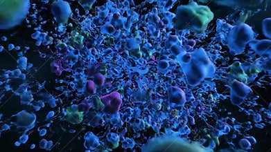 Bioluminescent Abstract Patterns Illustrating a serene, deep space or deep ocean environment with glowing, amorphous shapes