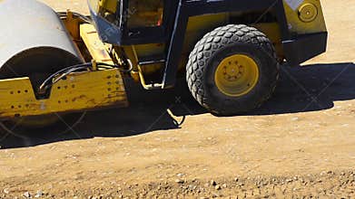 Roller Compactor at Road Construction site