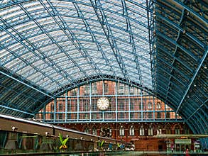 Eurostar Platform at St Pancras International Railway Station in London, England