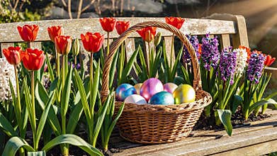Spring Flowers Encapsulated in Glass Egg Shaped Ornaments