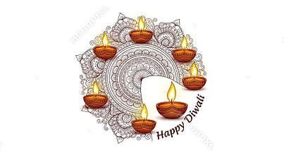 Diwali Festival Illustration - Happy Diwali