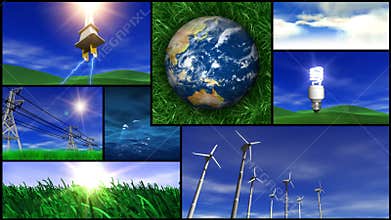 Green Energy and Nature Montage