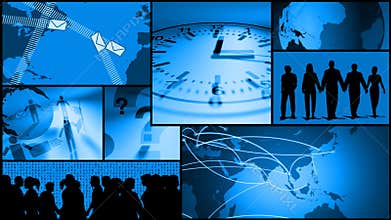Business Communication, Time, Travel Montage