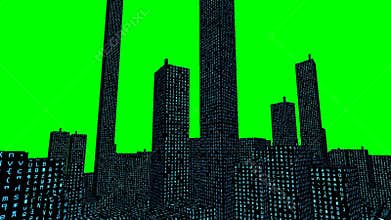 Digital Data Code City (Chroma Key HD)