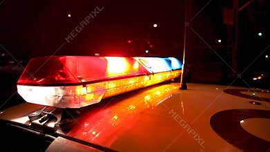 Police Car Light Bar Flashing