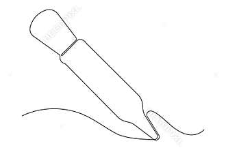 Continuous line drawing of a pipette minimalist illustration isolated art