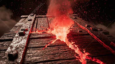 Pandora's box exploding with evil fire and smoke