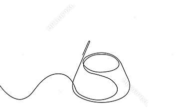 Chemical glassware erlenmeyer flask continuous line drawing motion animation