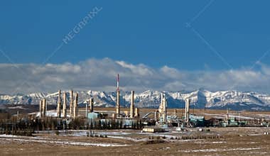 Gas plant near Canadian Rockies