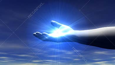 Hand Opening with Light Rays