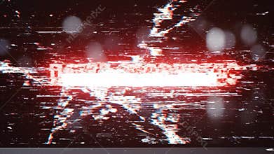 Data Corrupted Error Message on Screen with Glitch Effect and Progress Bar