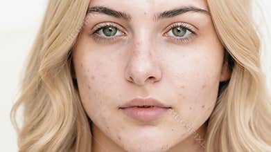 Unfiltered image of young woman revealing skin imperfections and resilience