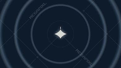 Abstract Dark Blue Concentric Circles with a Glowing Starburst in the Center