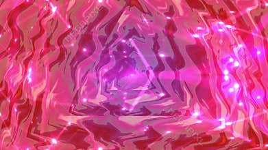 Abstract Pink Energy Field with Glowing Particles and Triangle Shape